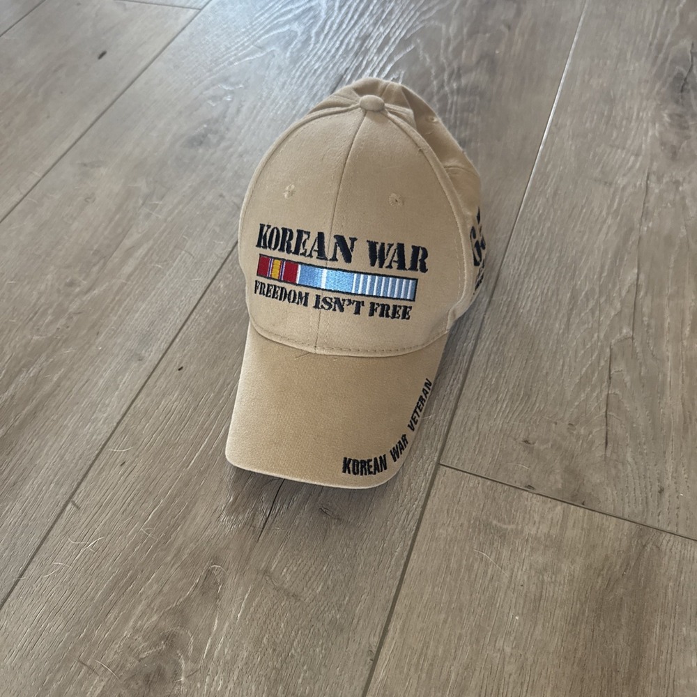 Korean War‎ Veteran Tan Hat 65 Years The Forgotten War Cap - Freedom Isn't Free
